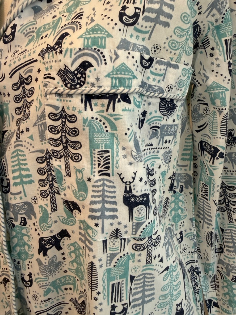 Roller Rabbit Nordic Folk Button-Front Nightshirt - Picture 4 of 7